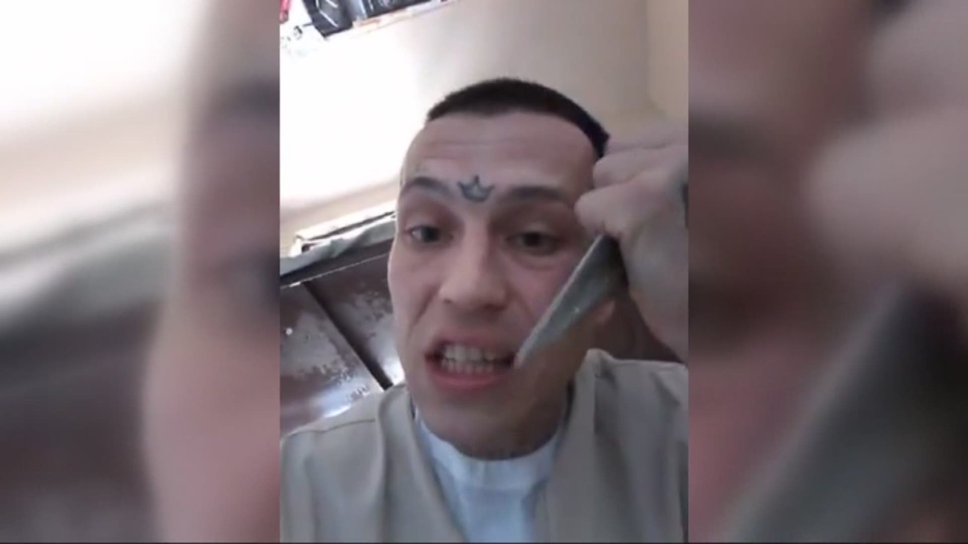 New videos have surfaced showing a South Carolina inmate in a South Carolina prison holding a knife and making boasts and threats on Facebook Live.
