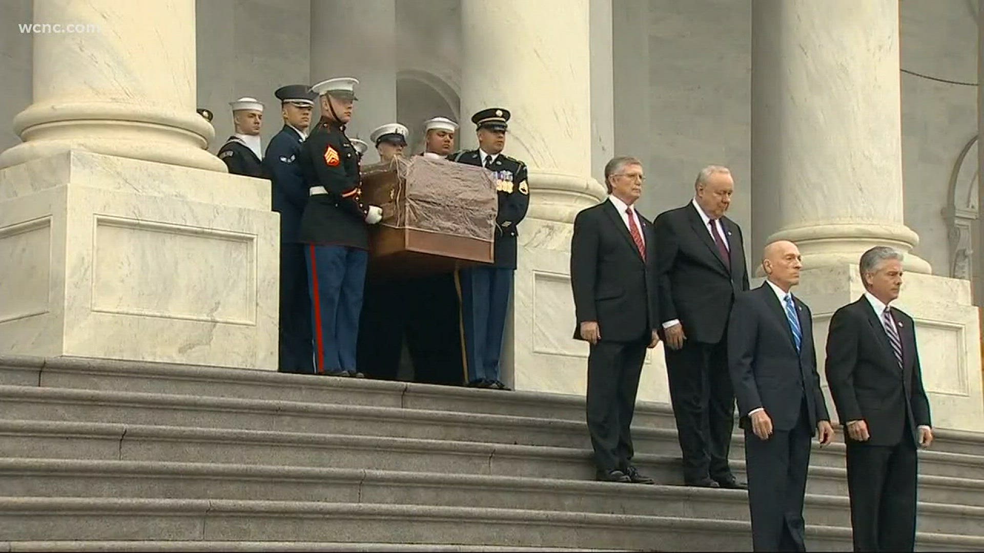 Thursday morning was a somber one for the Graham family and other members of the North Carolina delegation including Richard Burr and Robert Pittenger.