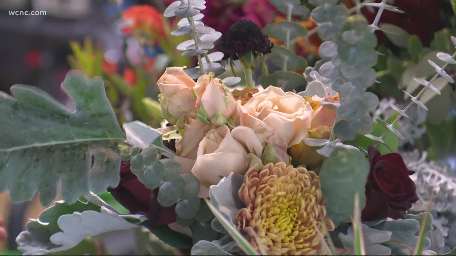 Ashley Manning is creating unique flower arrangements with other items thanks to the community to deliver to widows around the community this Valentine's.
