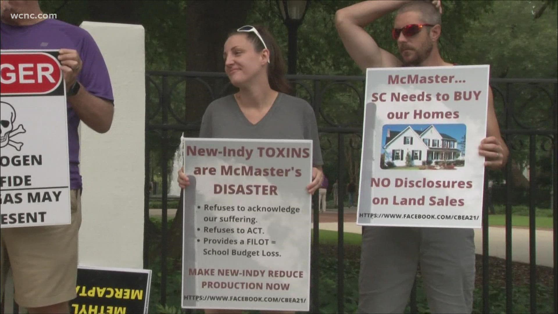 People traveled from York County to Columbia to protest in front of the Governor's Mansion.