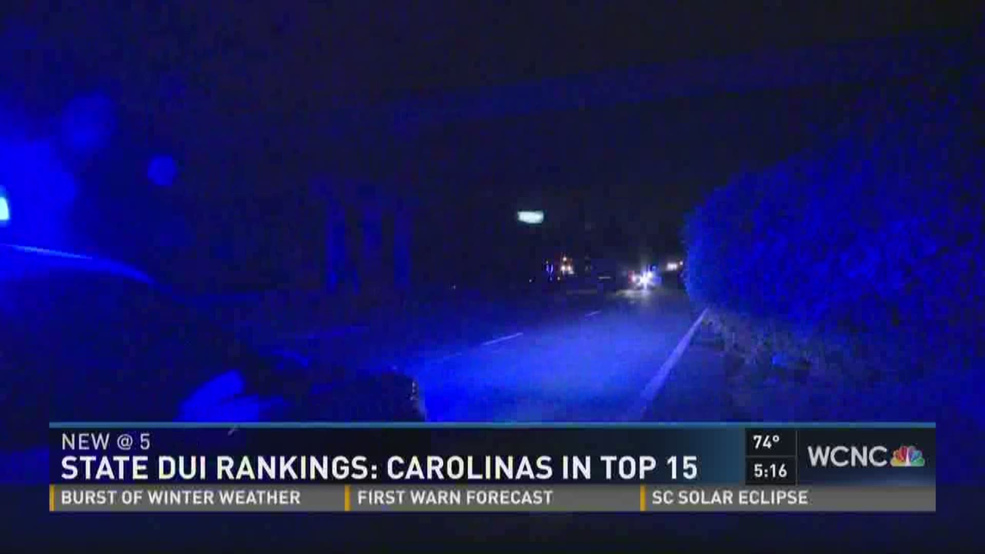 A sobering statistic about drunk driving in the Carolinas. New numbers show both North and South Carolina are among the worst in the country for drunk driving.