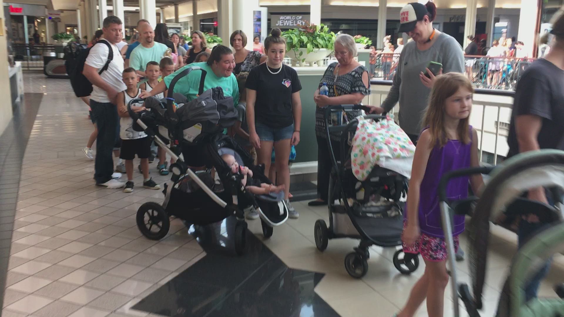 Hundreds of people lined up early for Build-A-Bear Workshop's "Pay Your Age Day"