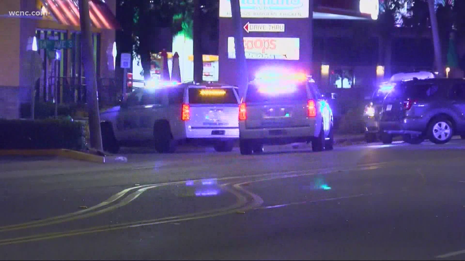 The officer was responding to a domestic violence call where he was hit during a shootout.