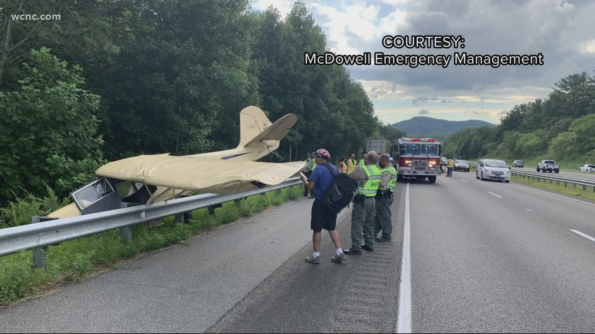 Plane Forced To Make Emergency Landing On Interstate 40 In Mcdowell 