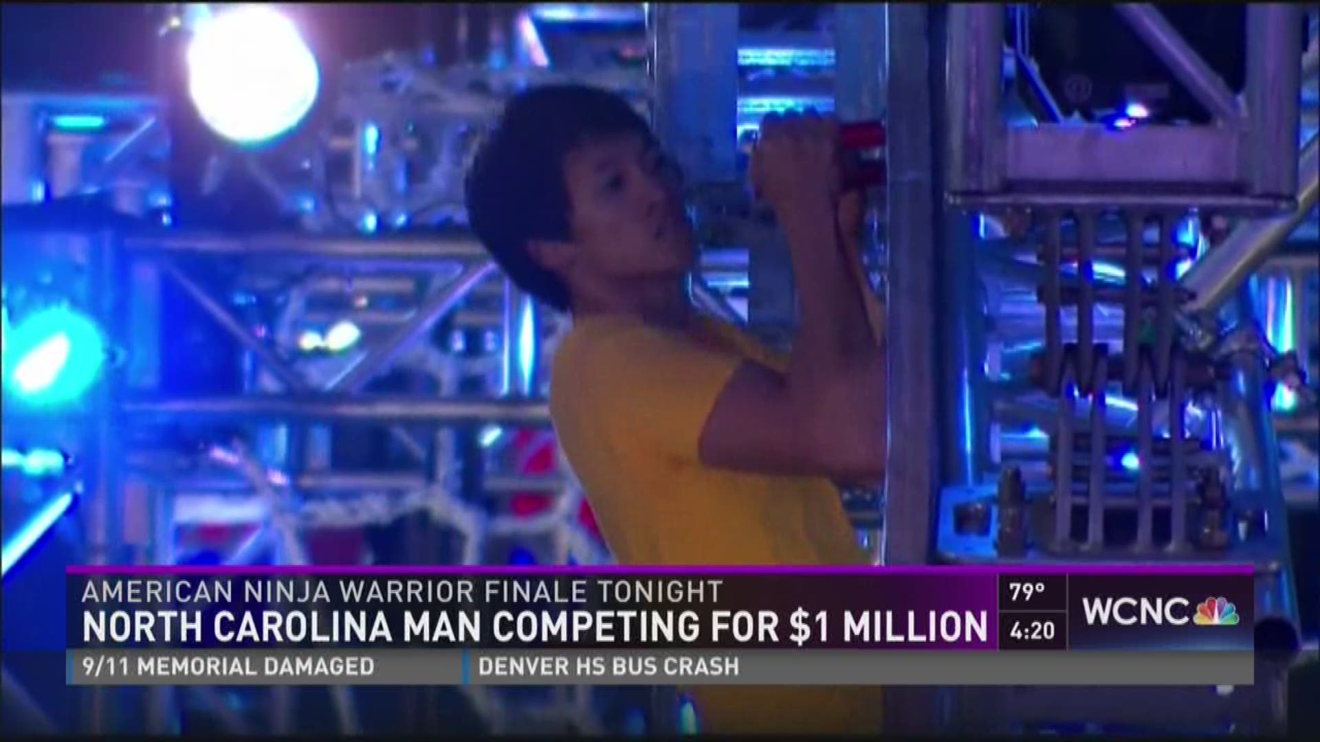 A North Carolina man is competing for $1 million in Monday night's 'American Ninja Warrior' finale.