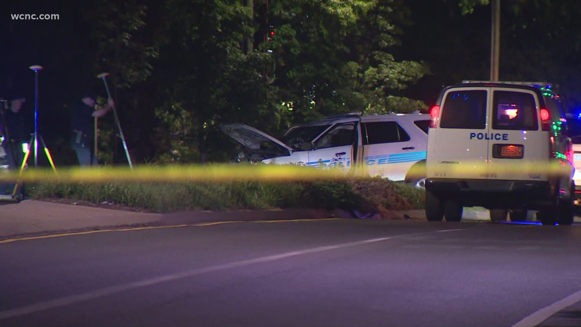 CMPD cruiser involved in crash on Central Ave near Sharon Amity in east Charlotte