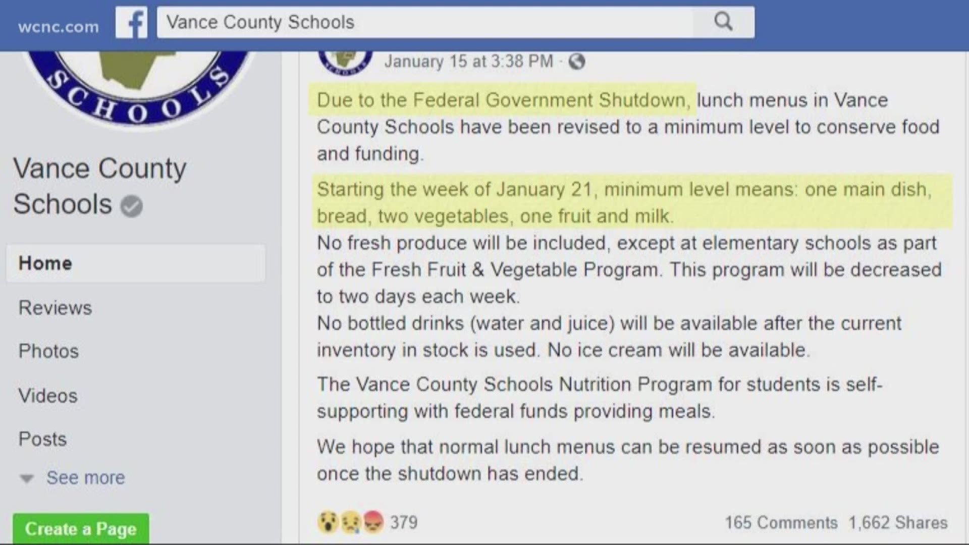 School lunches at one North Carolina school district are shrinking because of the shutdown. Here's how they're saving food and money during the shutdown.