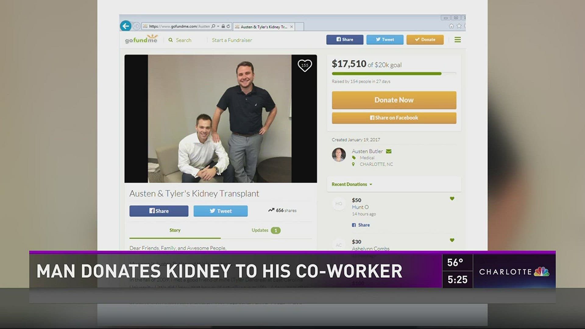 Coworkers recovering after kidney donation