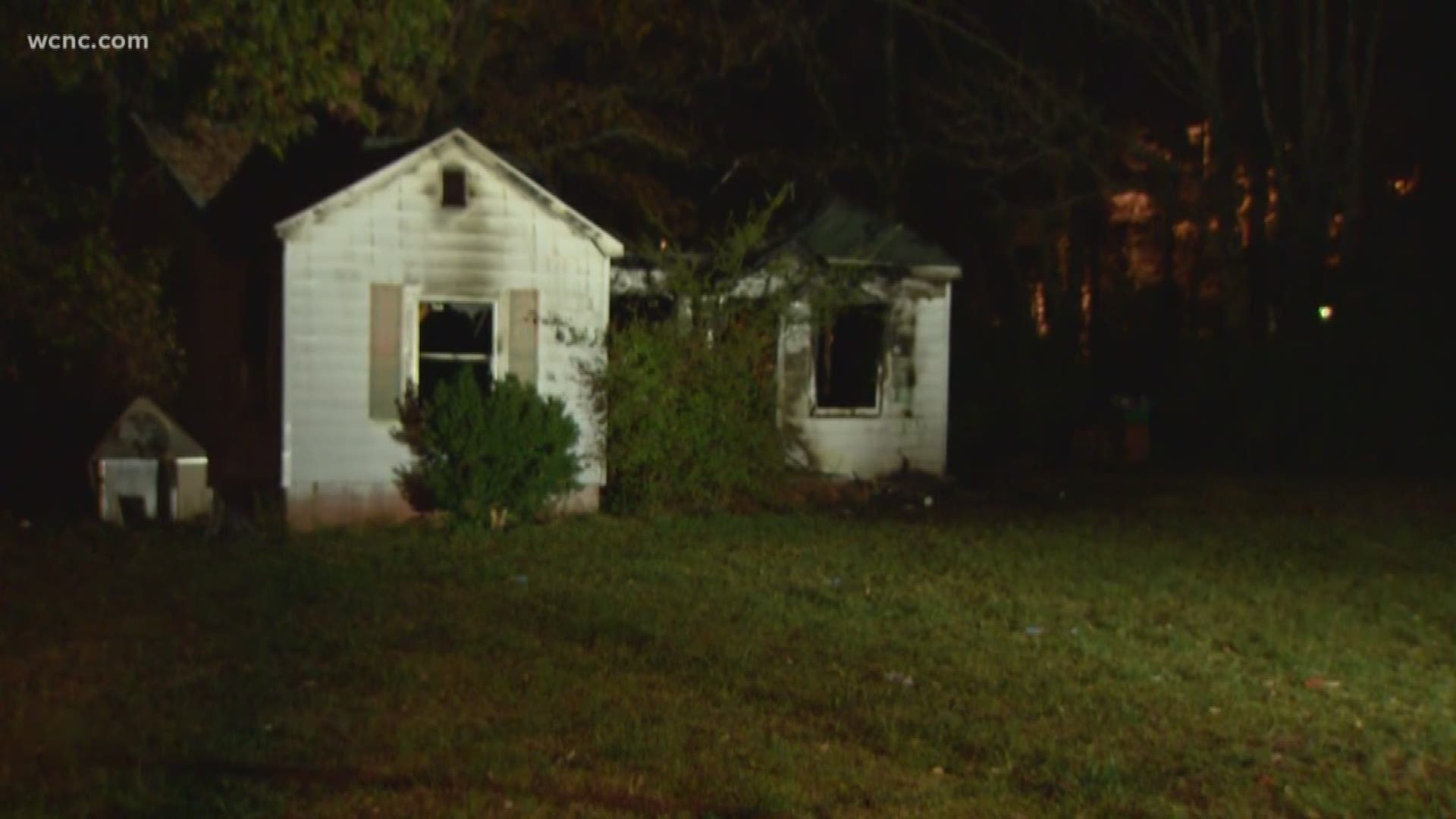 A vacant home went up in flames in east Charlotte early Monday morning.