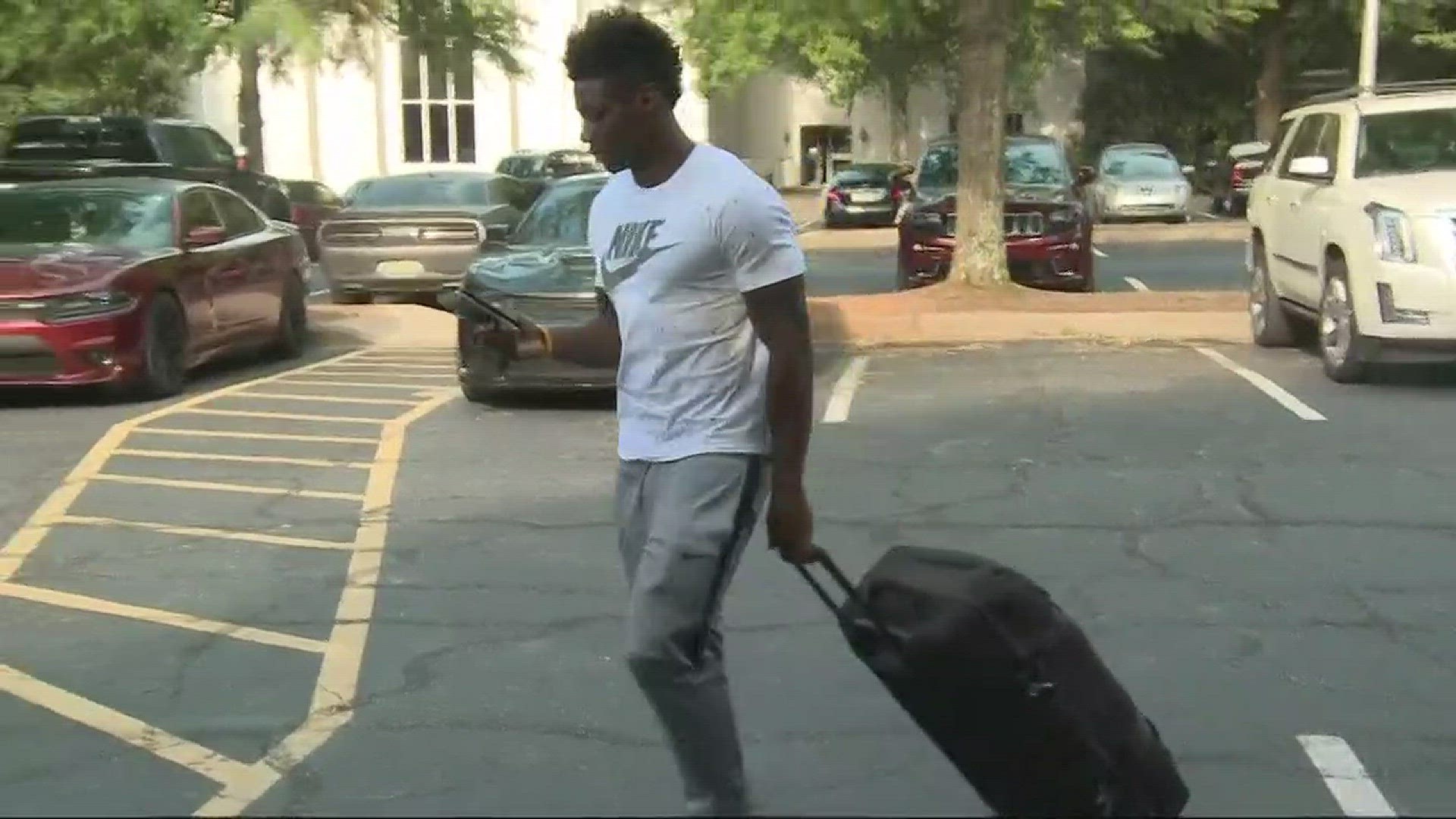 It's the story that stole the show on move-in day. Nicole Samuel looked on as her son, rookie wide receiver Curtis Samuel, reported for his first day of Panthers training camp.