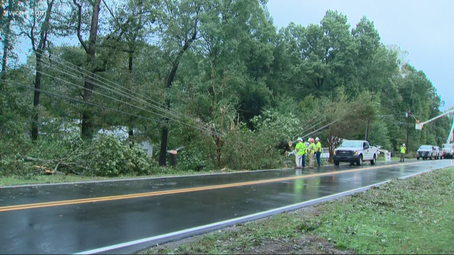 Near Statesville, a fallen tree claimed the life of a 38-year-old husband and father as he drove down Mocksville Highway.