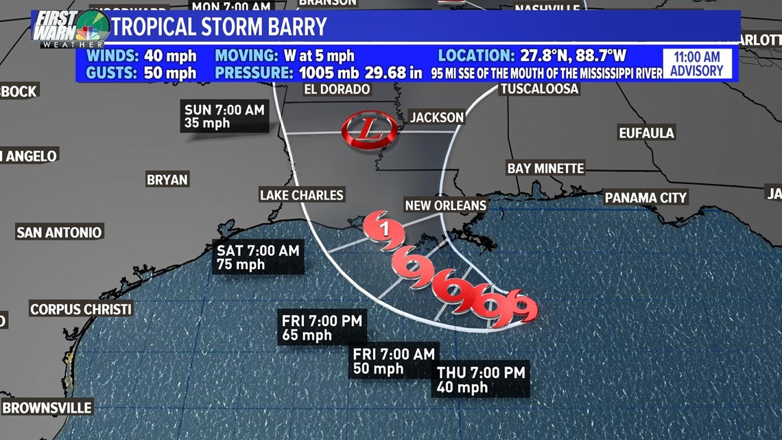 Tropical Storm Barry Forms, Hurricane Landfall Expected Saturday In 