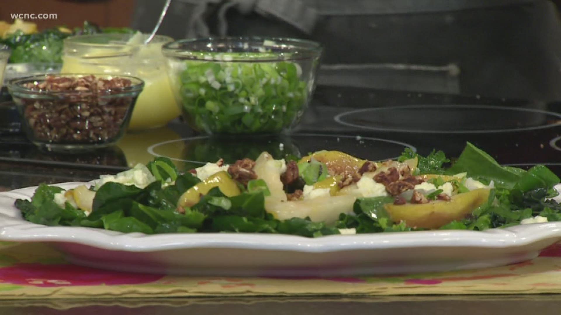 Carol Green gives us a recipe for a sweet and salty salad with warm pears.