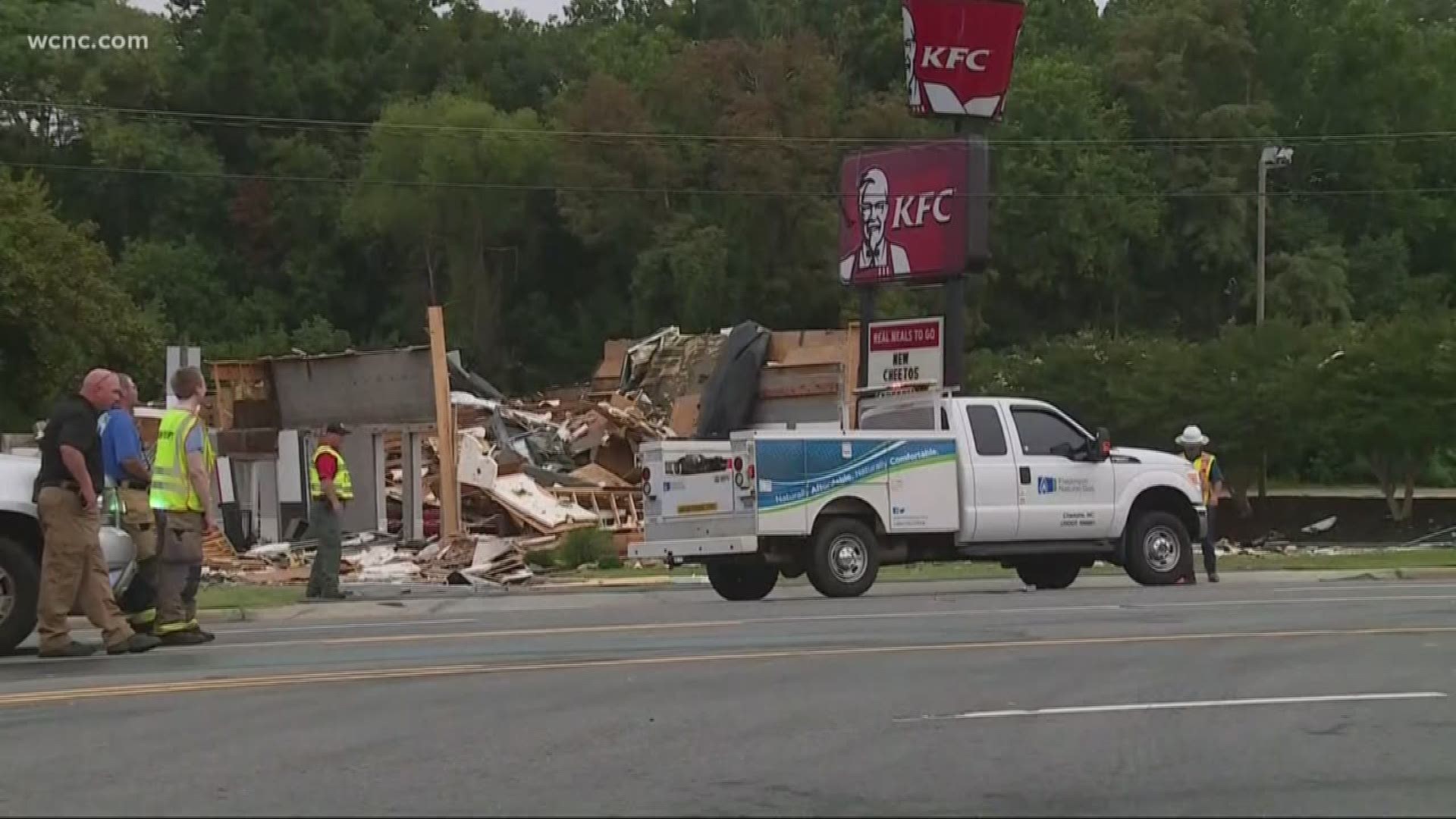The investigation into an explosion that leveled a KFC restaurant in Eden, North Carolina continues. Police said the blast happened around 12:30 a.m. Thursday morning.