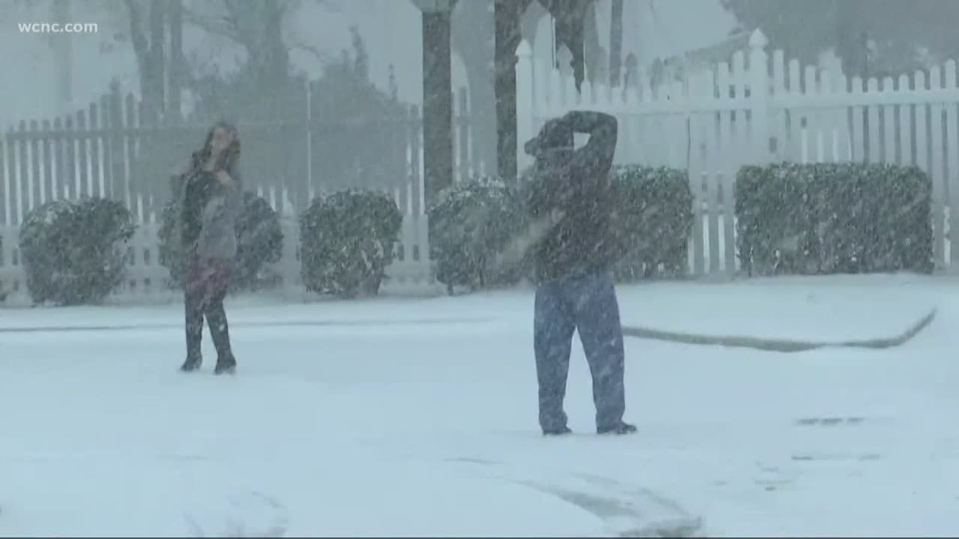 Freezing rain and snow are expected to hit the Carolinas.
