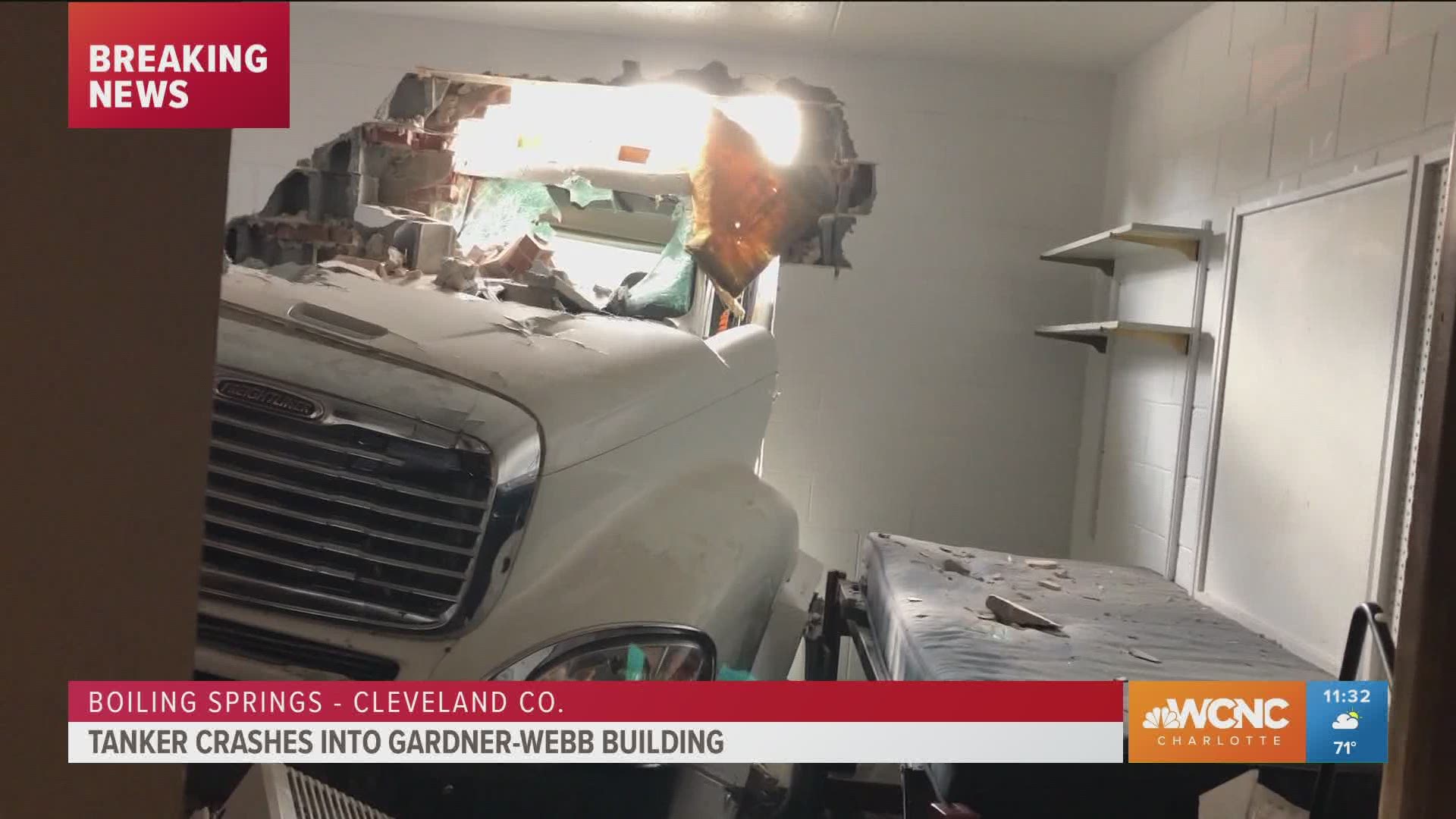 Police are investigating what happened that caused a tractor-trailer to crash into a building at Gardner-Webb University Monday morning.