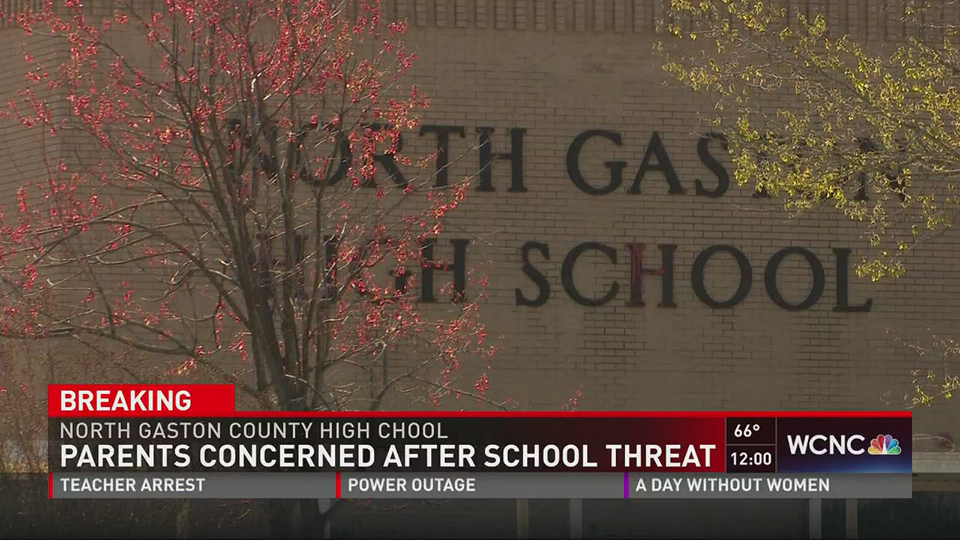 North Gaston High School was evacuated Wednesday after a teacher reportedly discovered a bomb threat in a bathroom.