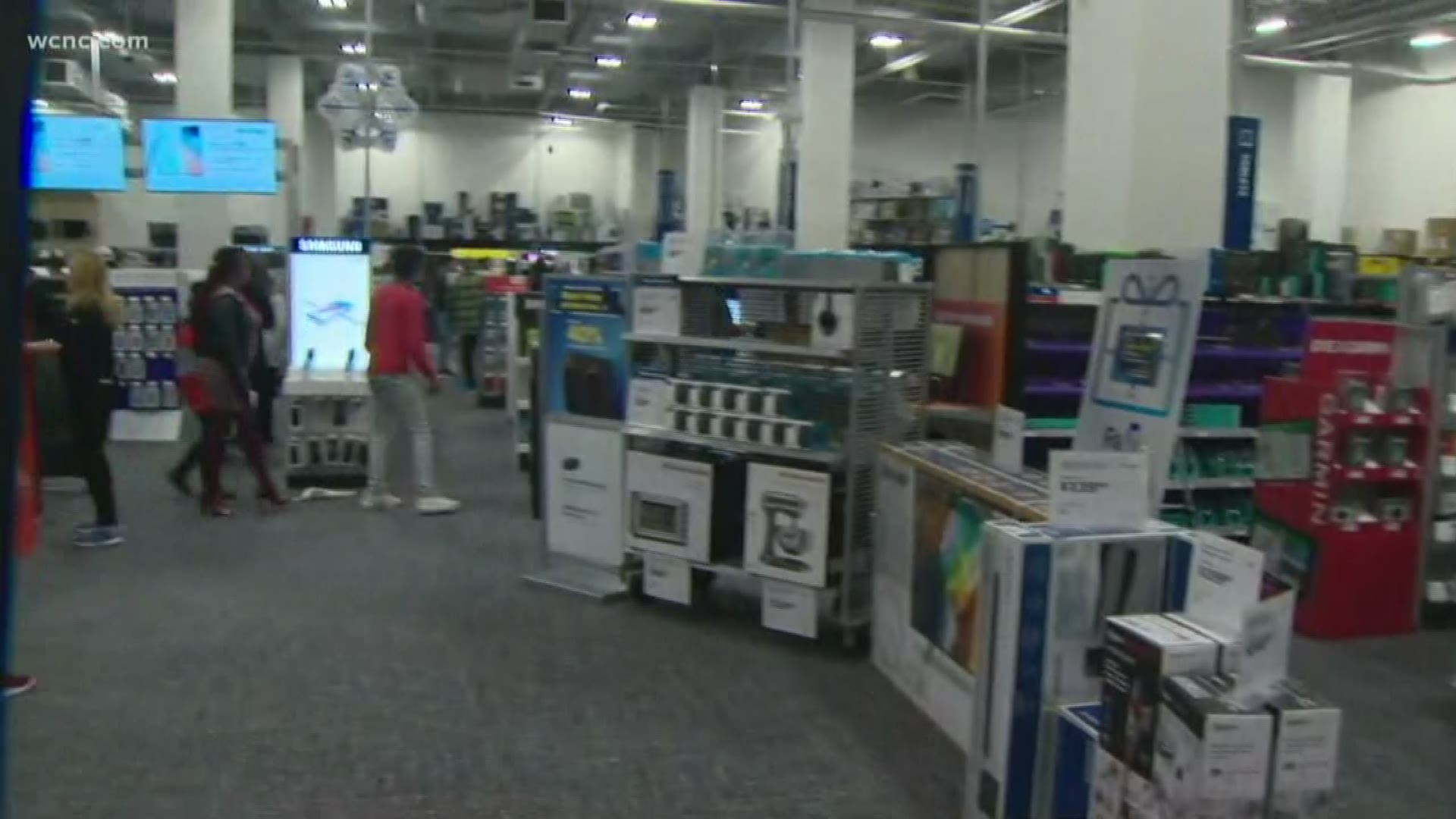 Starting at 5 p.m. Thanksgiving Day, multiple stores in the Queen City opened early for "Black Friday" deals.