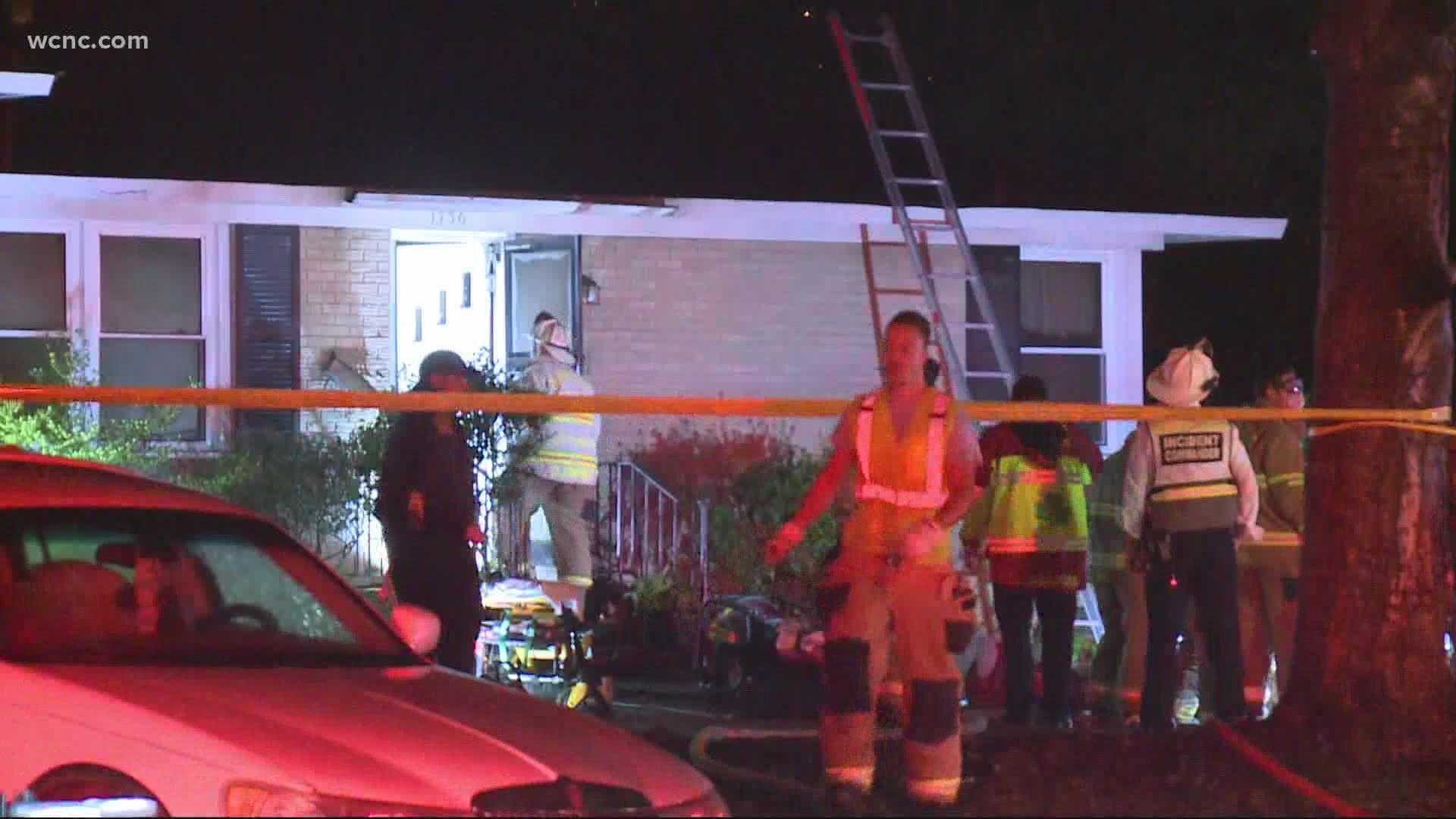 WCNC Charlotte has learned first responders had to pull someone out of a burning home.  This happened on Herrin Avenue.