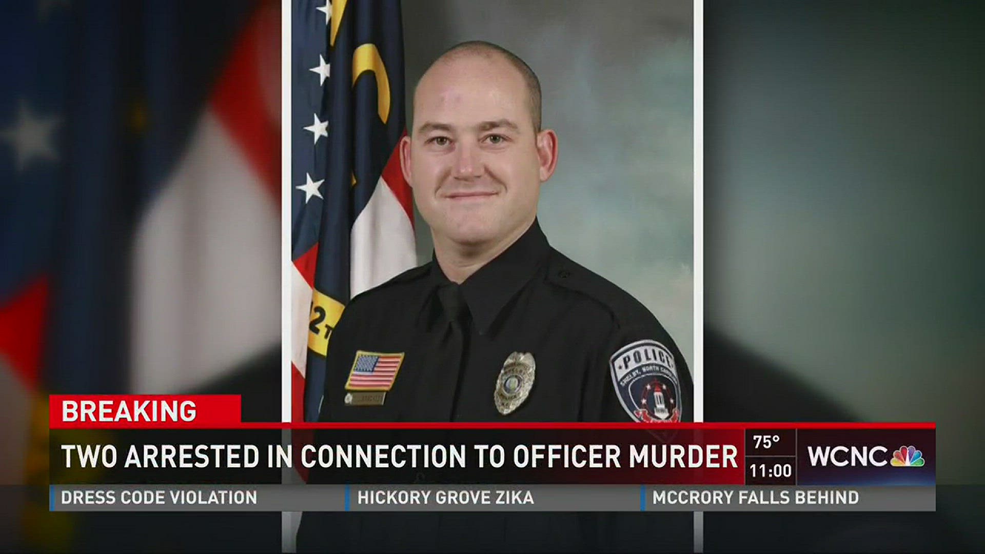 Two people were arrested in connection to Officer Tim Brackeen's murder. Also, a raid was conducted searching for the alleged gunman.