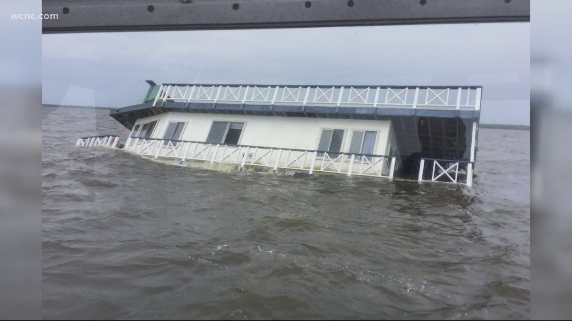 The couple called 9-1-1 when their house boat starting sinking Saturday near Elizabeth City.