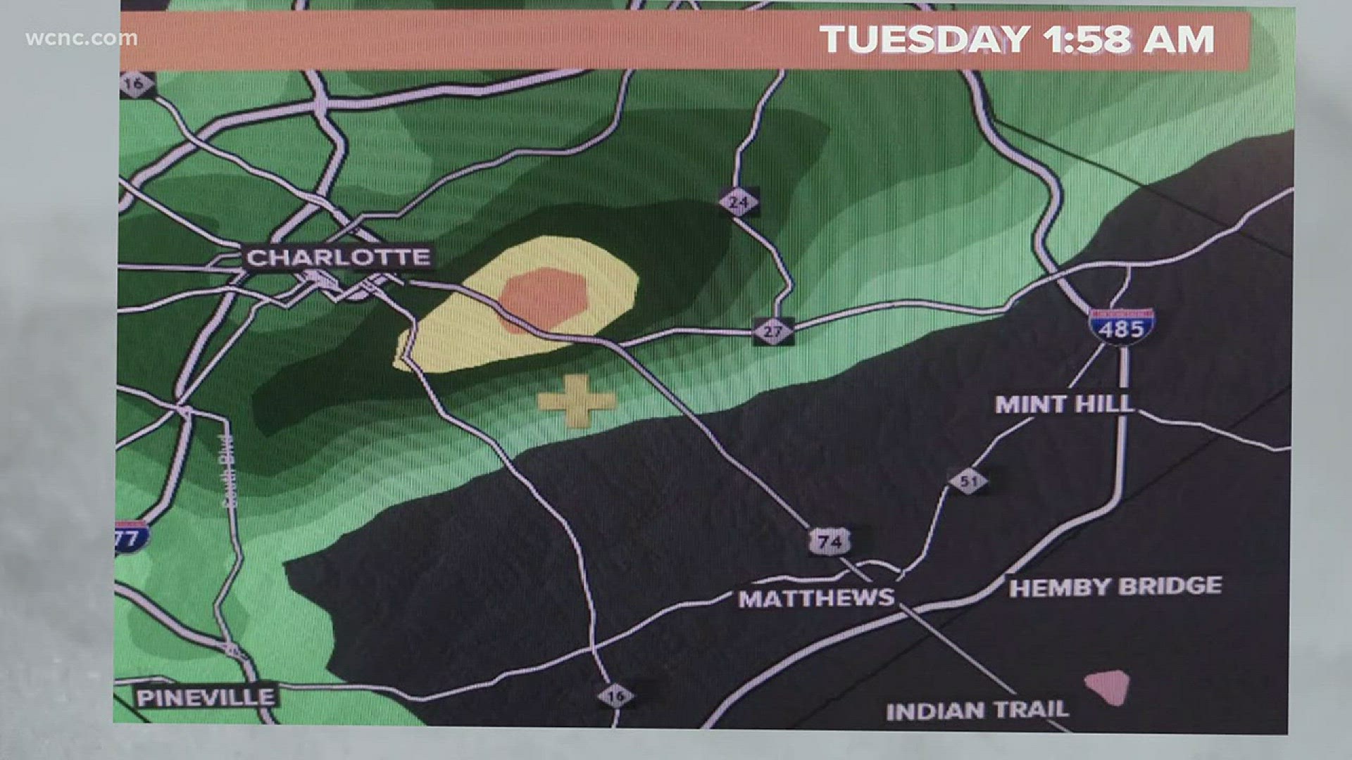 Hundreds of people across the Charlotte area were awoken by a loud boom of thunder early Tuesday morning.