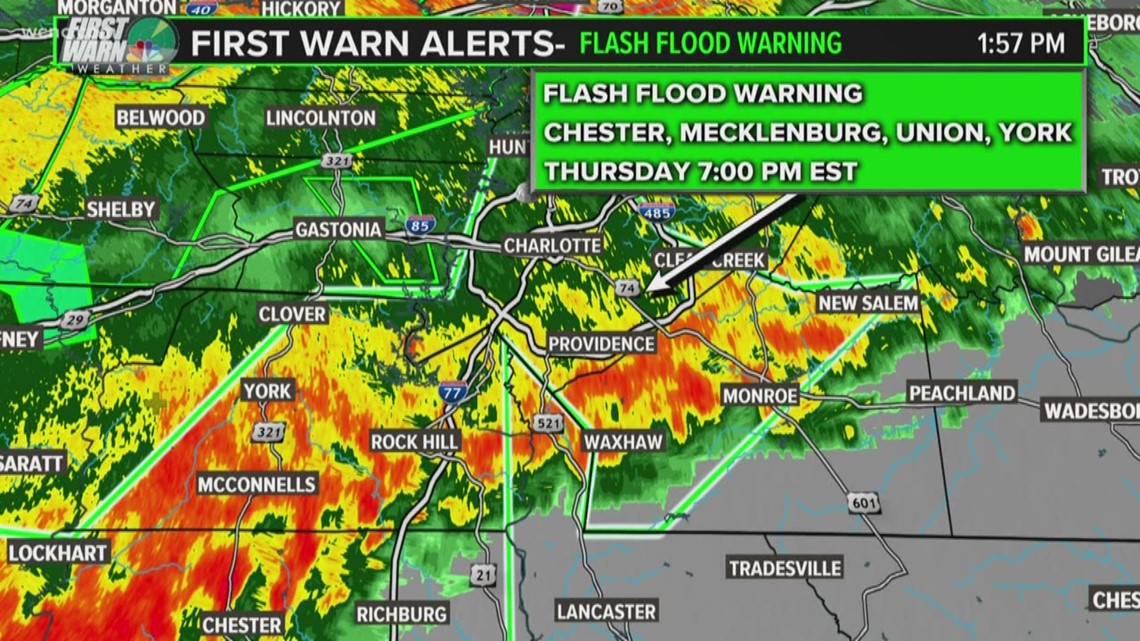 Flash Flood Warnings Issued For Charlotte Area 