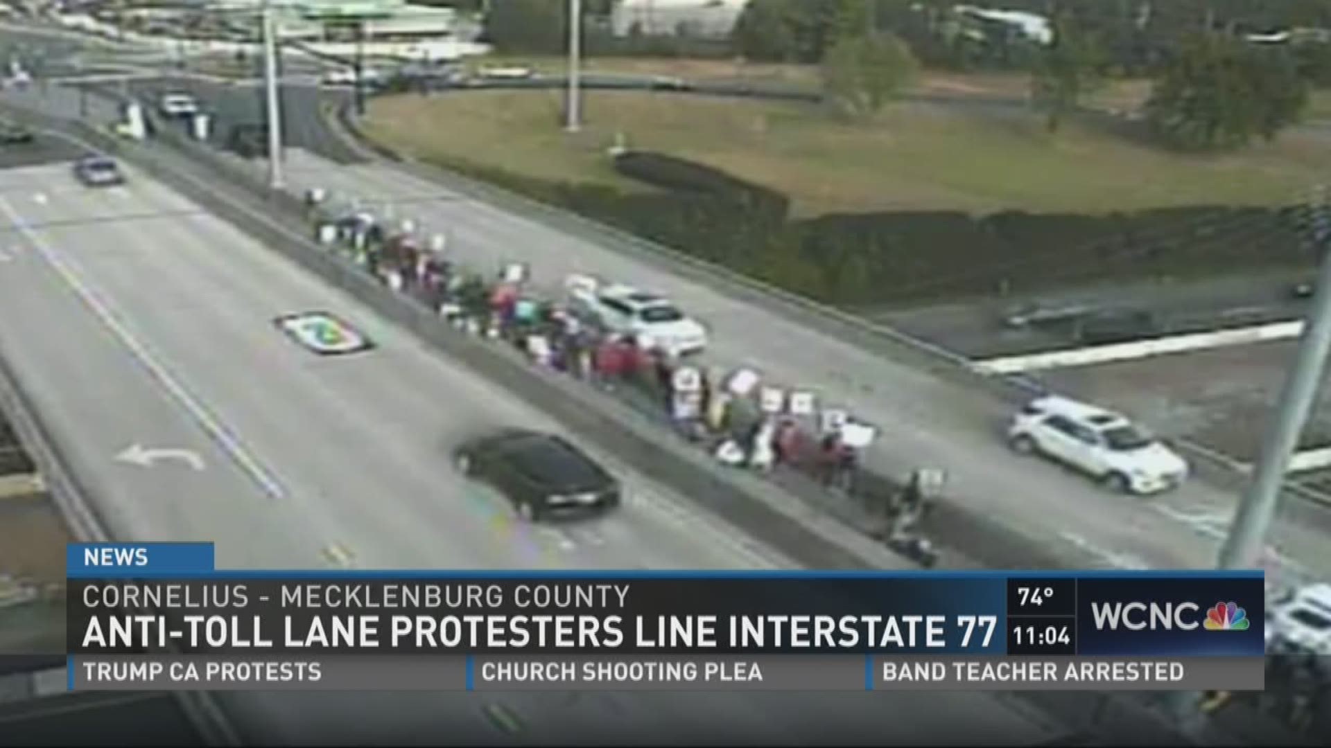 Thousands of drivers were greeted by anti-toll lane protesters during rush hour Friday evening.
