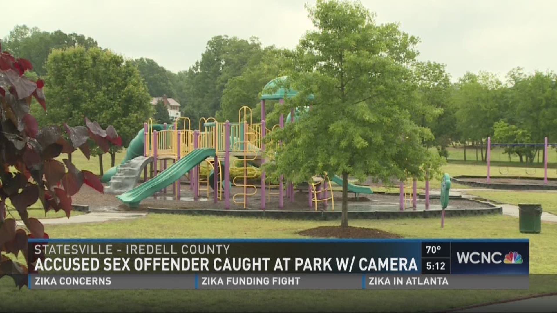 Accused sex offender caught at park with camera