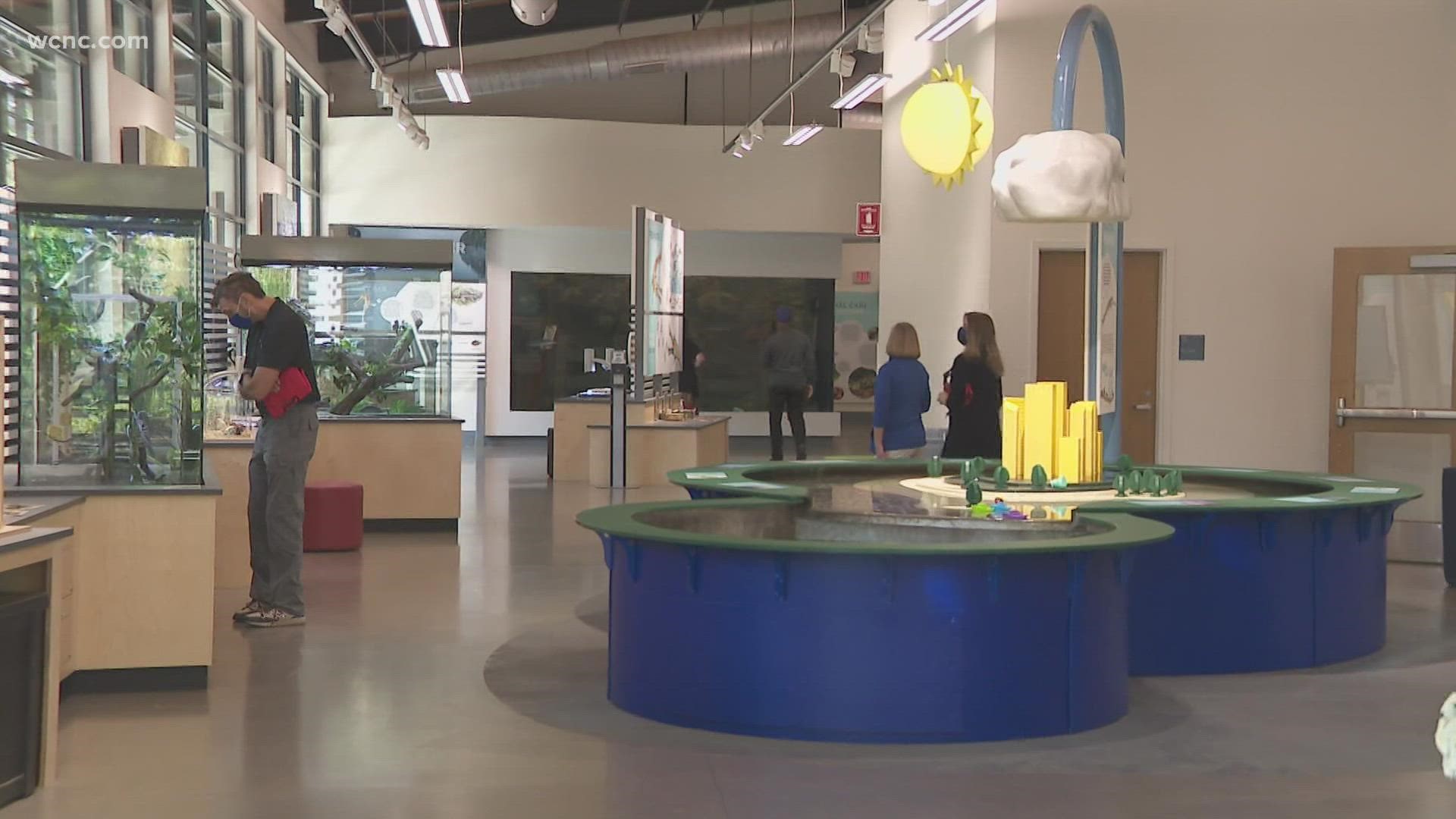 Mike Hanson gets a look at the new nature center.