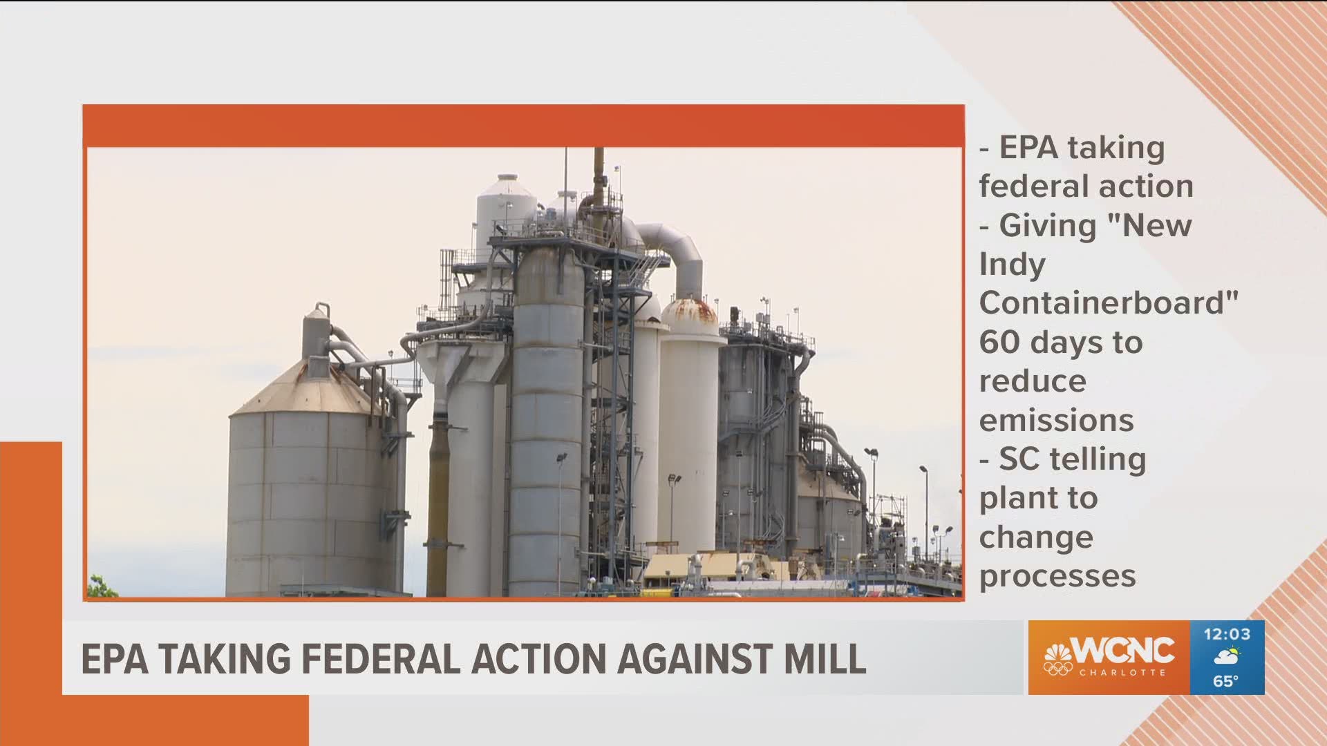 The EPA is giving the New Indy Containerboard paper mill 60 days to reduce emissions before taking further action.