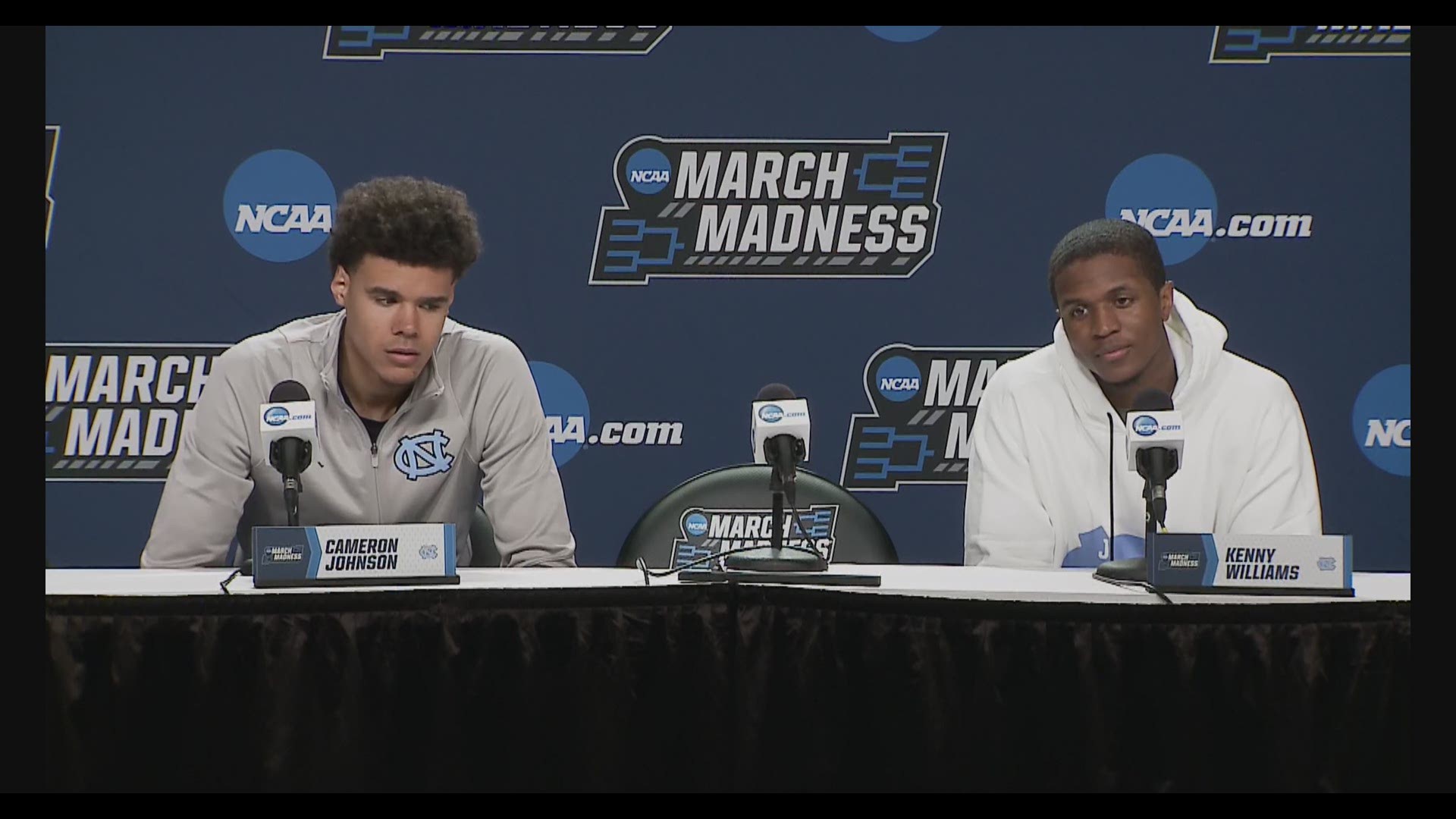 UNC's players talk with the media ahead of their game against Iona in the NCAA tournament on Friday