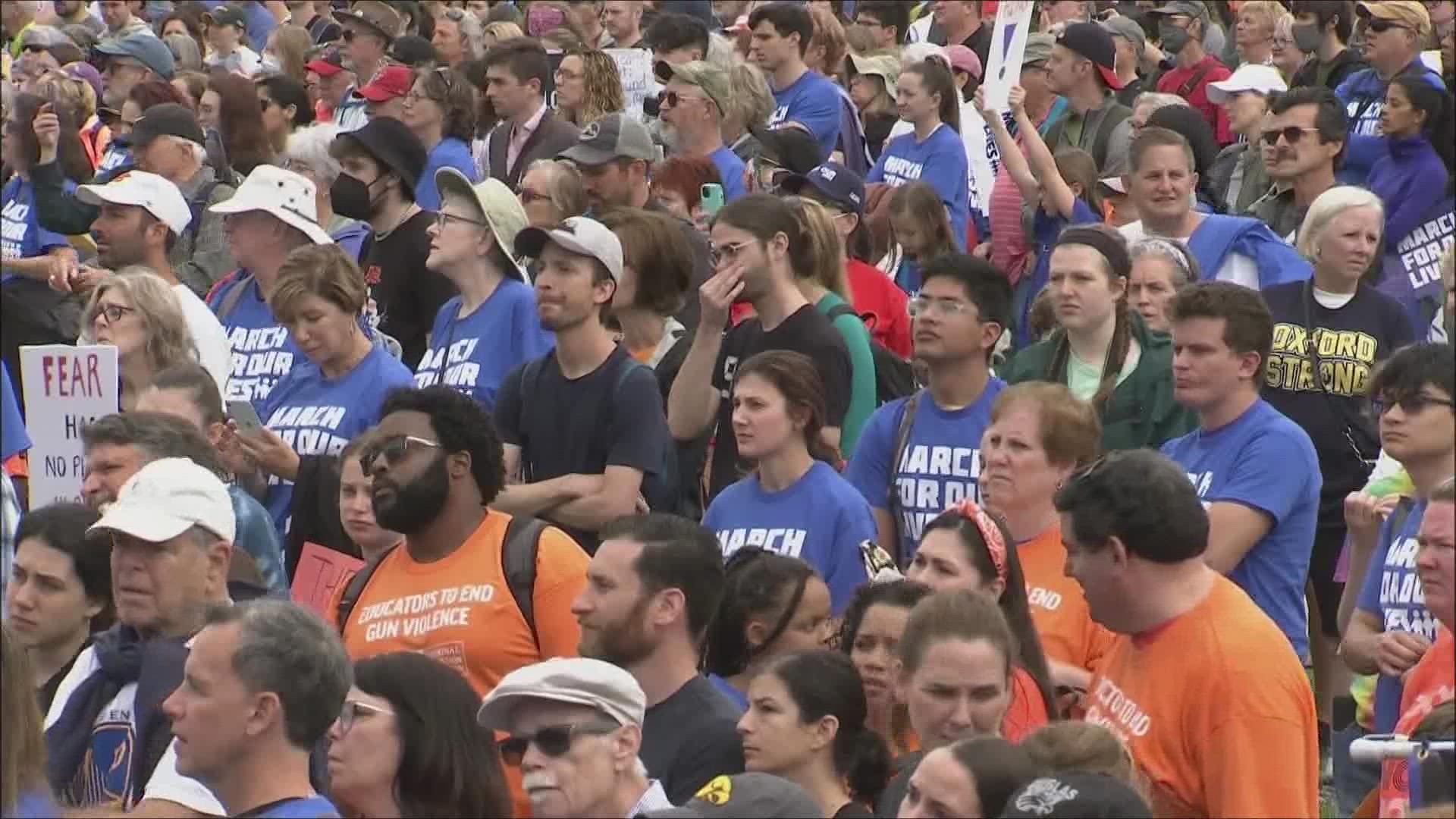 The national March for Our Lives protests taking place in the wake of the recent deadly shootings in Buffalo, New York and Uvalde, Texas .