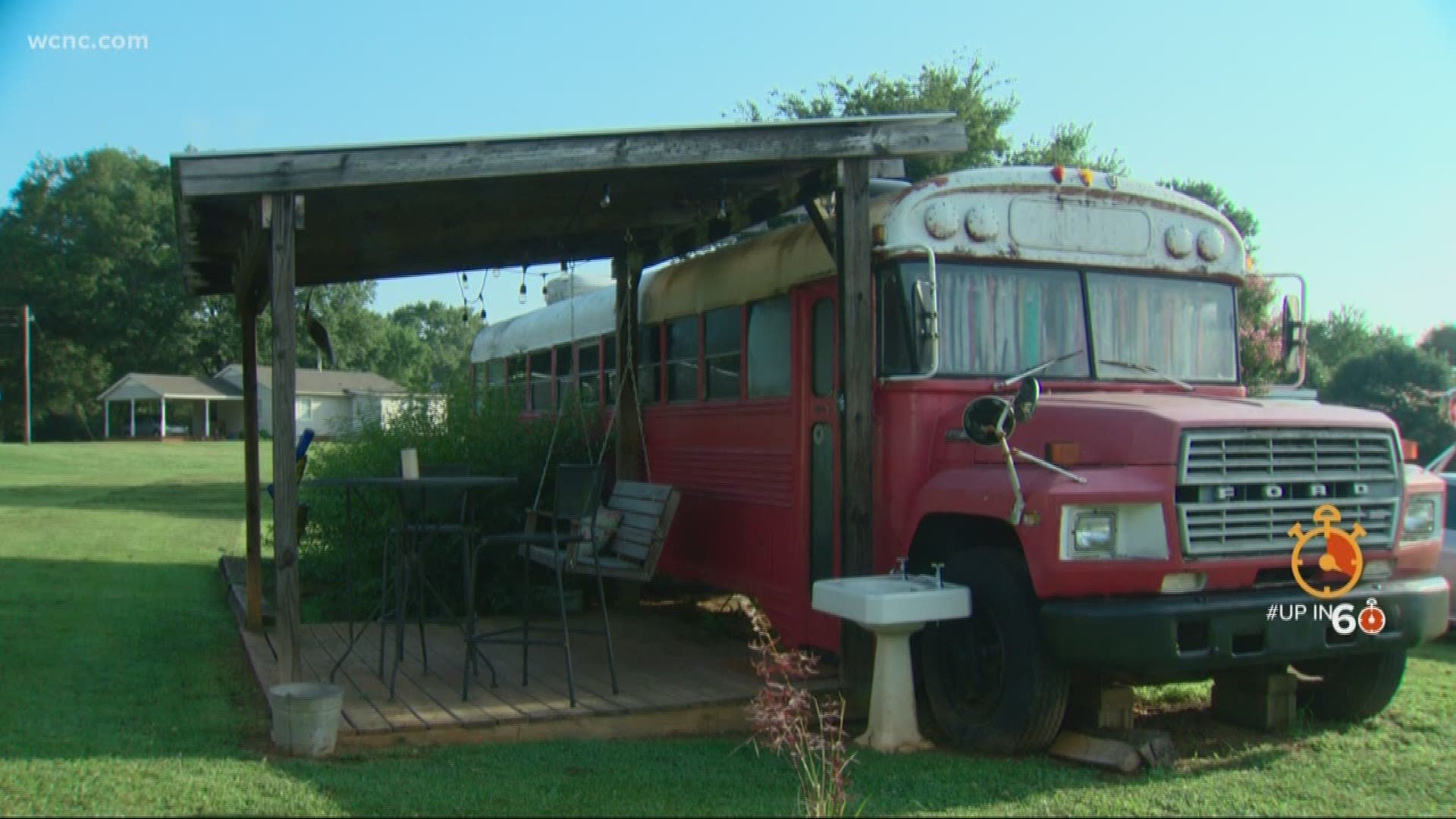 The town of Shelby is home to one of North Carolina's most popular Airbnb rentals. You can spend the night sleeping in an old school bus. We got a behind-the-scenes tour of the unique property.