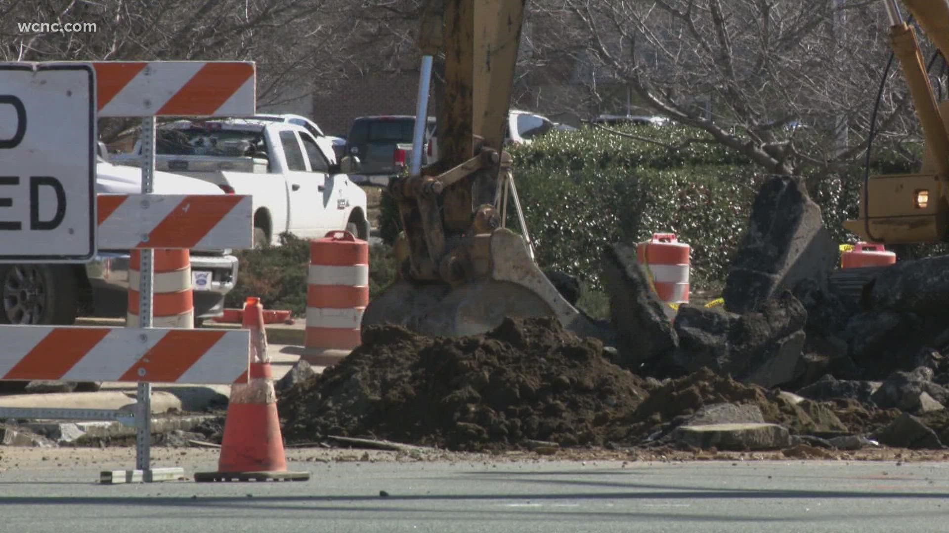 Crews started repairing the intersection at U.S. 29 and Pitts School Road Thursday.