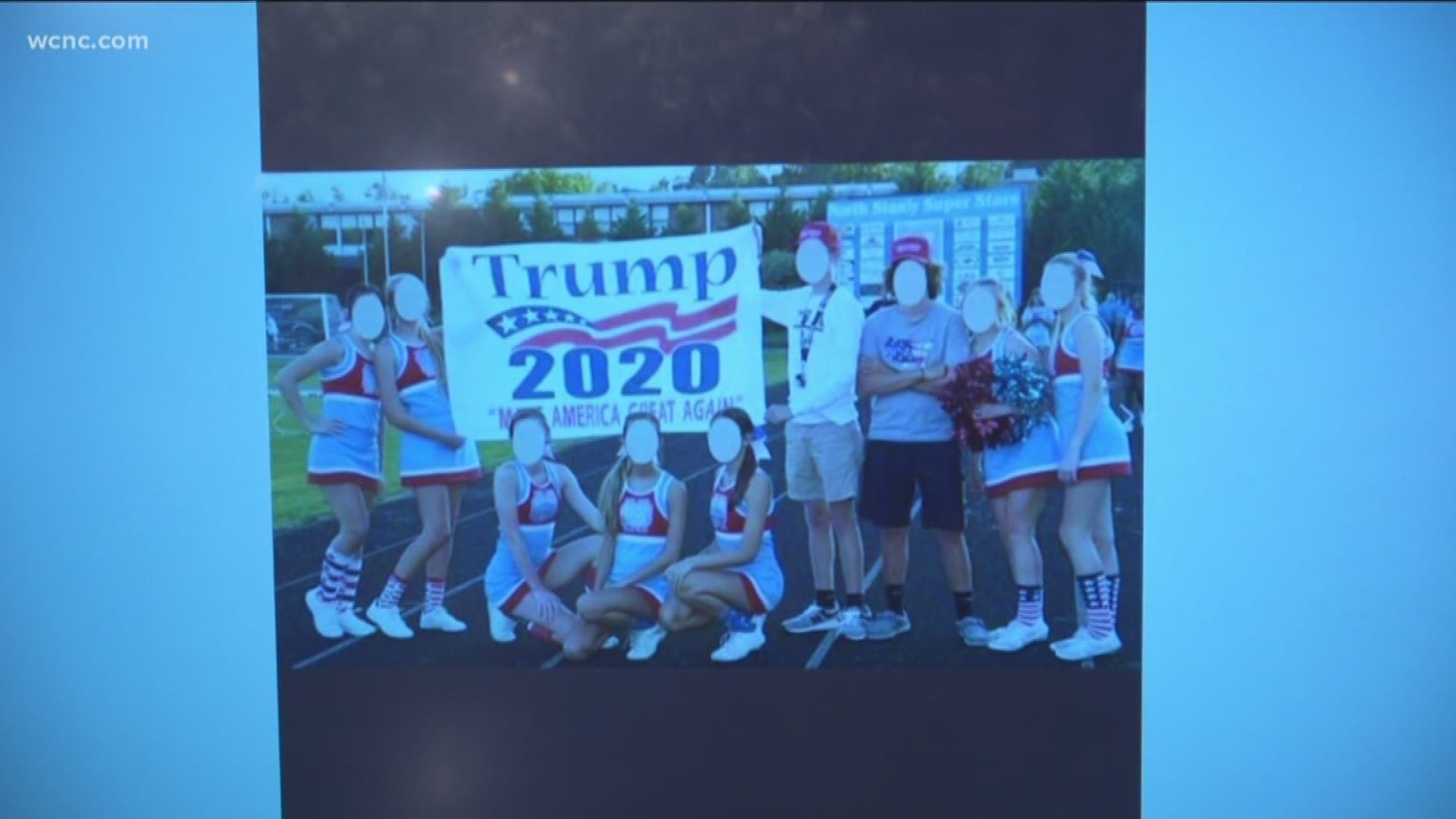 A cheerleading squad from North Stanly High School is getting national attention after they held up a "Trump 2020" sign at a football game earlier this year. The squad was put on probation by the NCHSAA but will face no further discipline by the school.