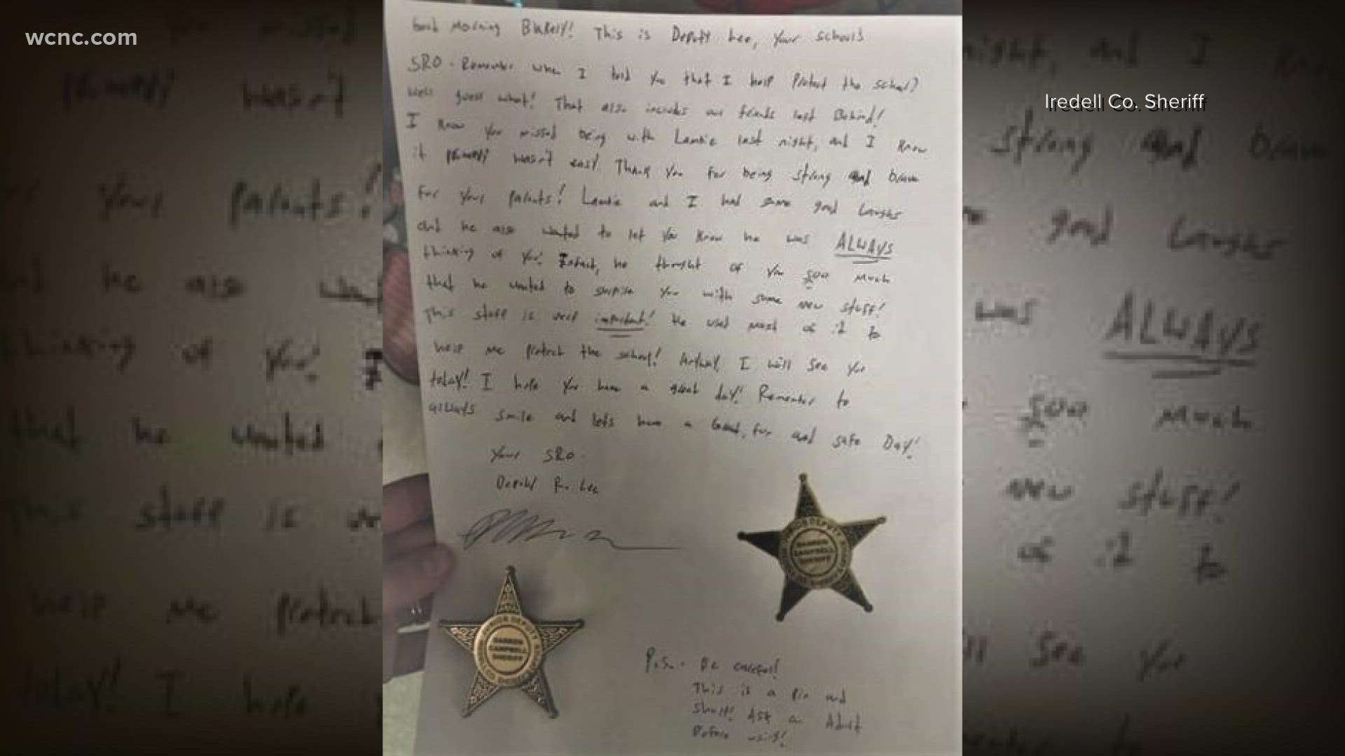 An Iredell County school resource officer is getting a lot of love after a parent gave him a shoutout for helping her kindergarten student.