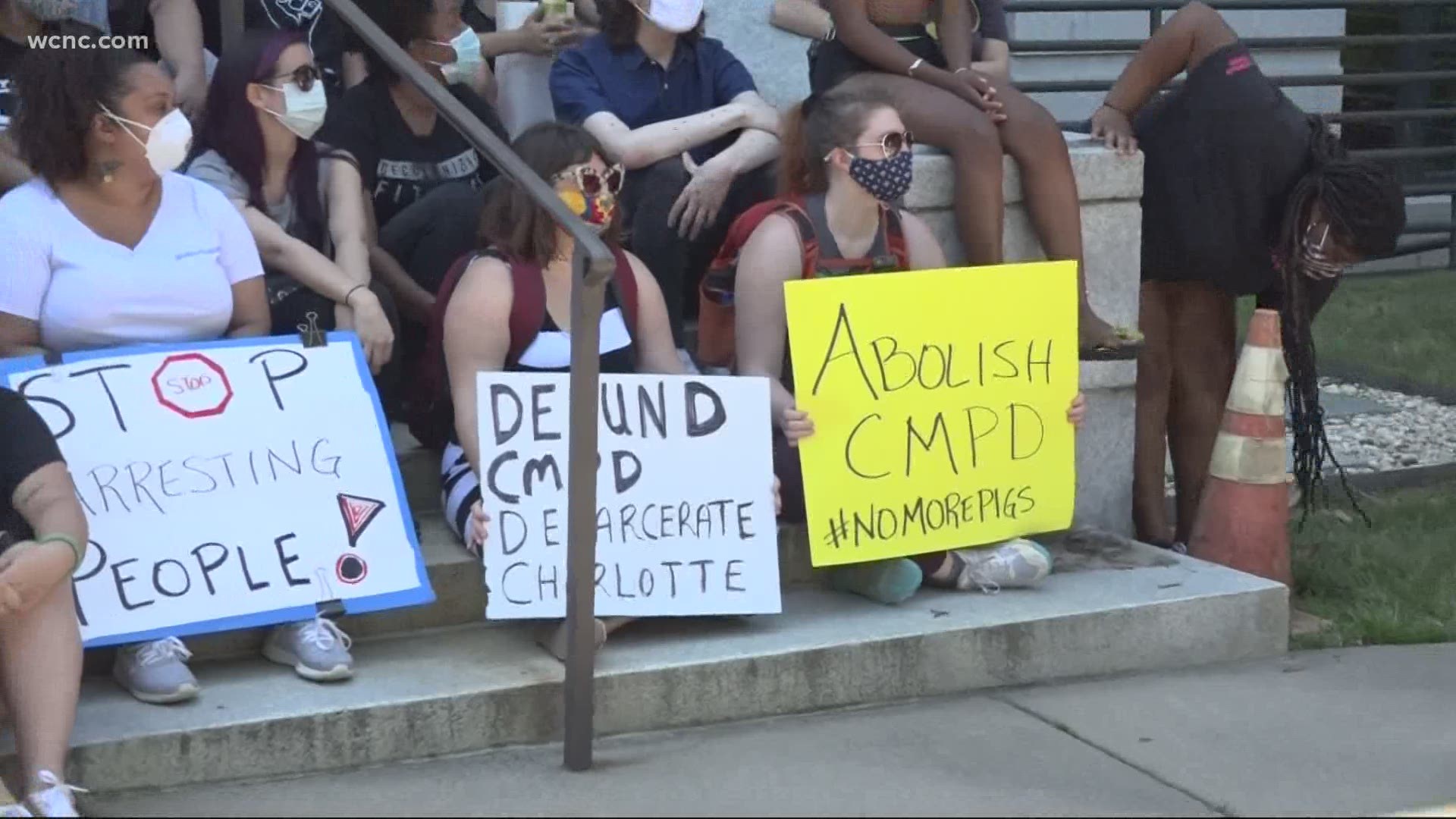 "Charlotte Uprising" held a 'speak-out' on the steps of the Mecklenburg County District Attorney's Office