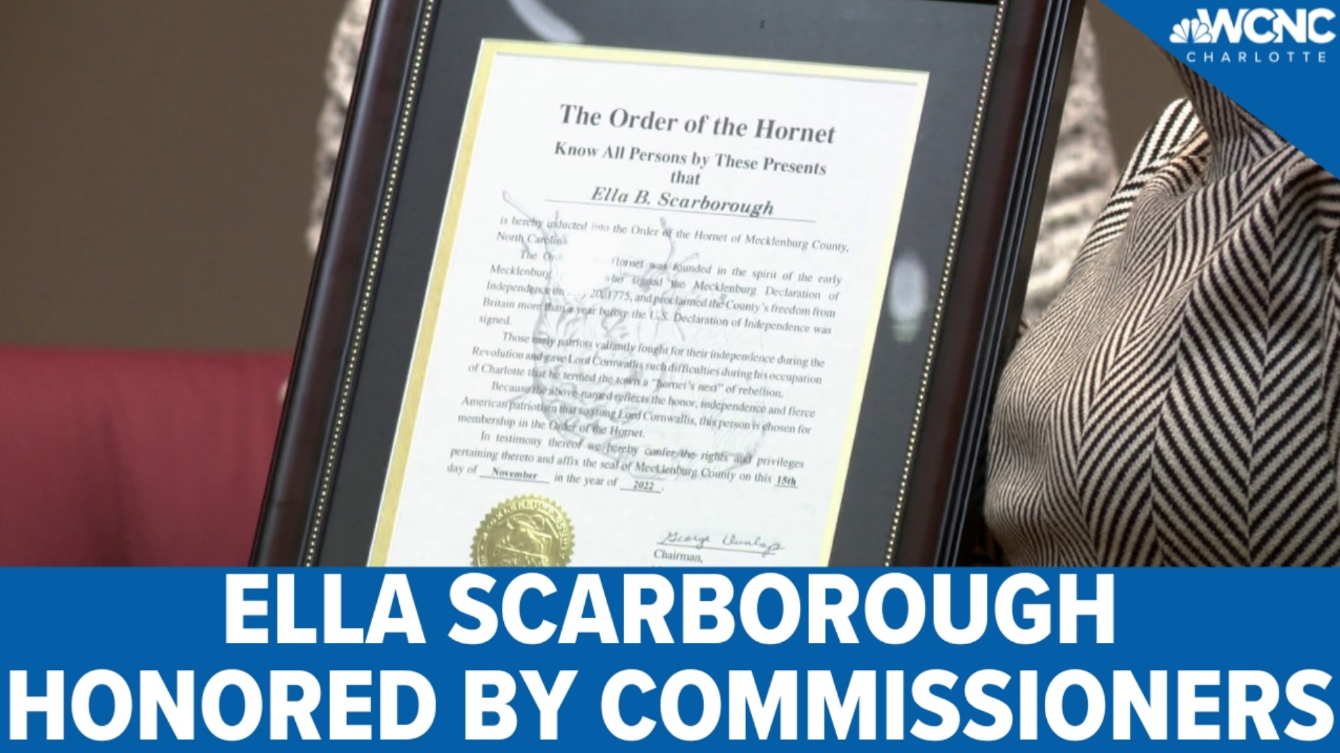 Ella Scarborough honored by commissioners | wcnc.com