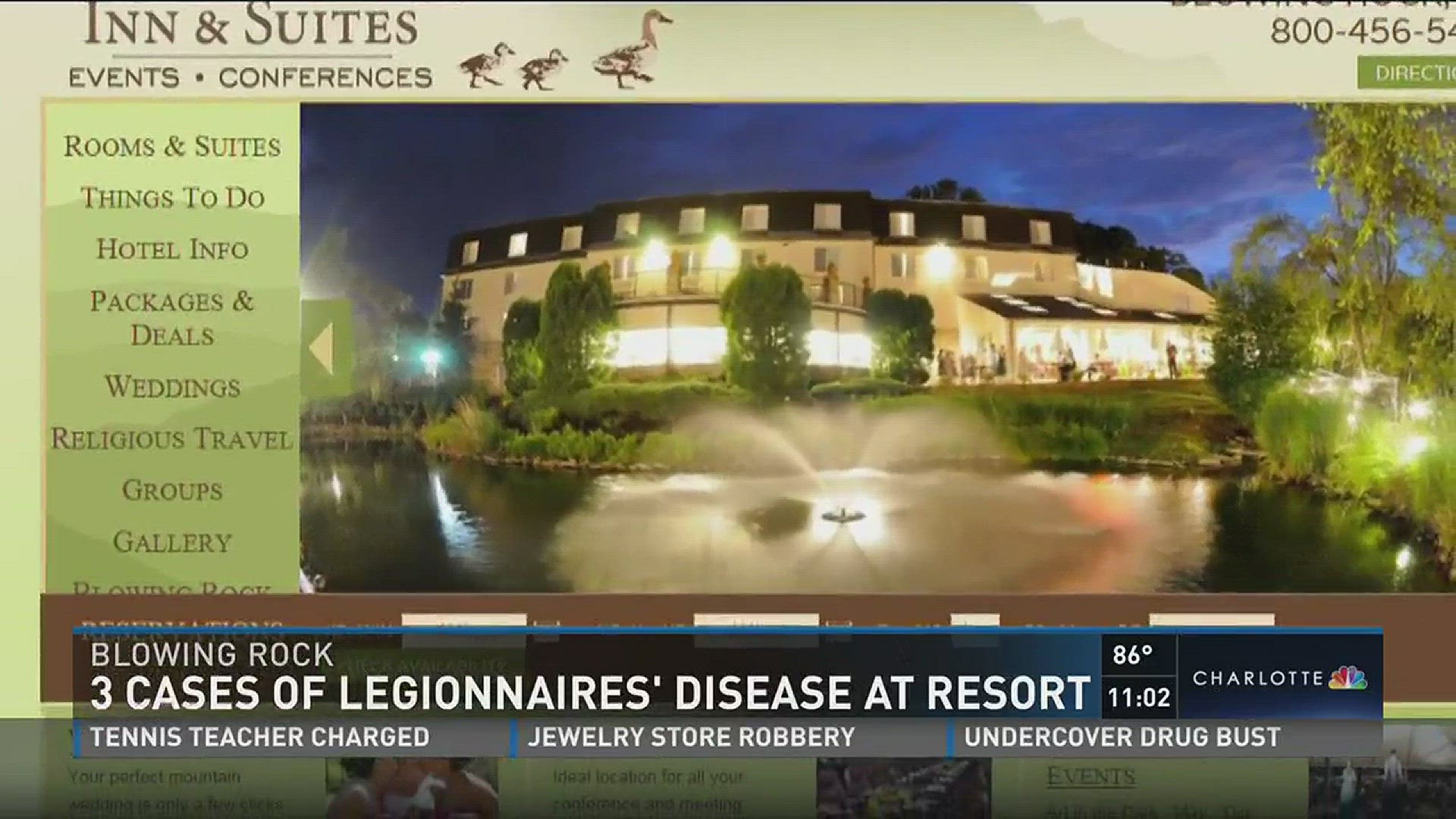 The North Carolina Division of Public Health is investigating after three people came down with the disease after visiting a popular resort.,
