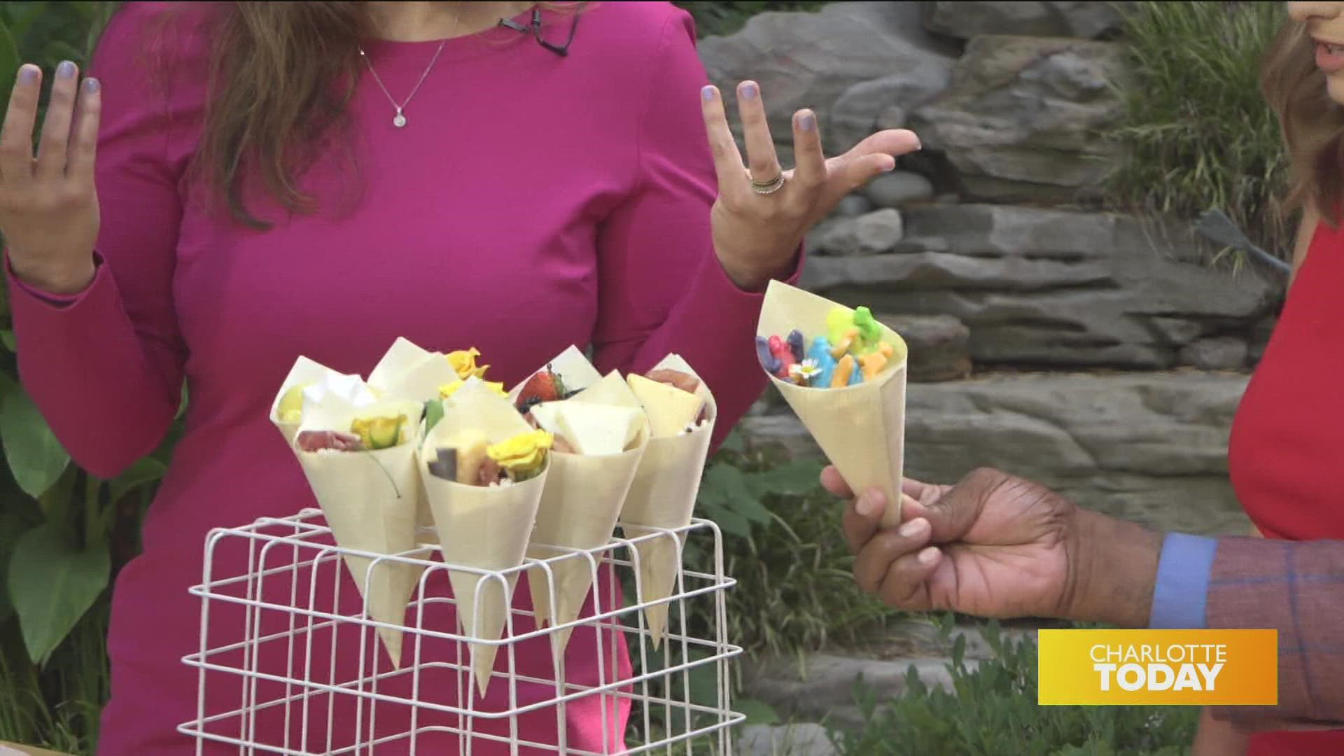 Cones filled with cheeses, meats, candy, fruits and veggies are delicious and easy to make