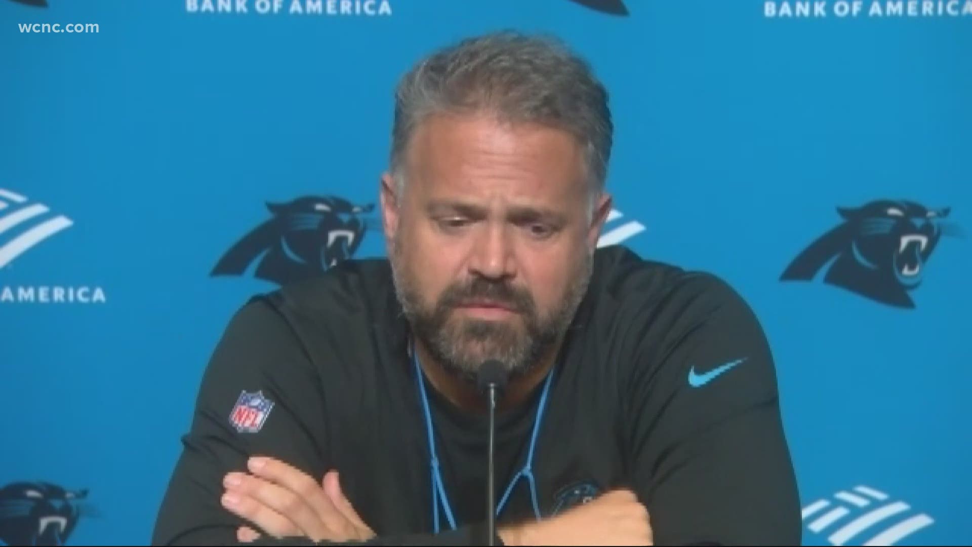 Panthers head coach reacts after hearing Gov. Cooper has lifted most of the mask mandates in NC.