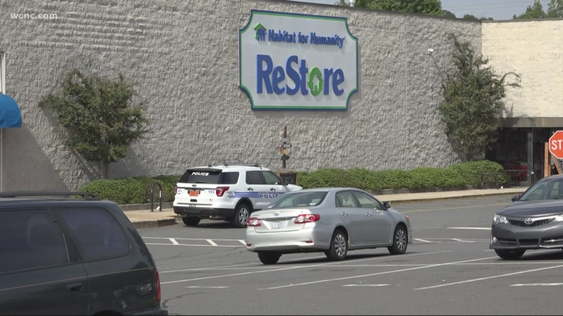A man was shot outside a Habitat for Humanity ReStore in southeast Charlotte in what police are calling a drive-by shooting.