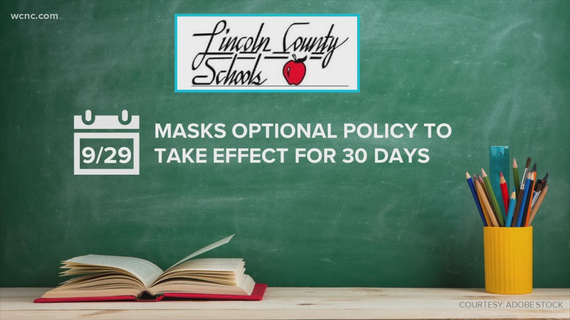 The optional mask policy will start on Sept. 29 and will last for 30 days.