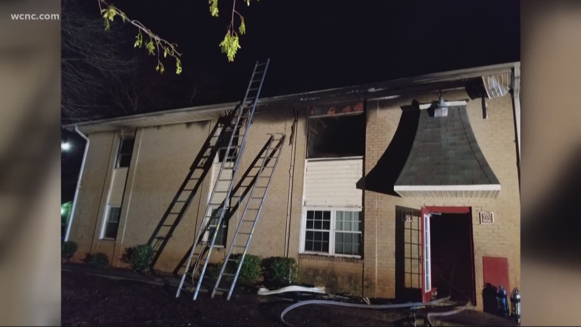 Authorities in Kannapolis are investigating after an apartment building caught fire early Thursday.