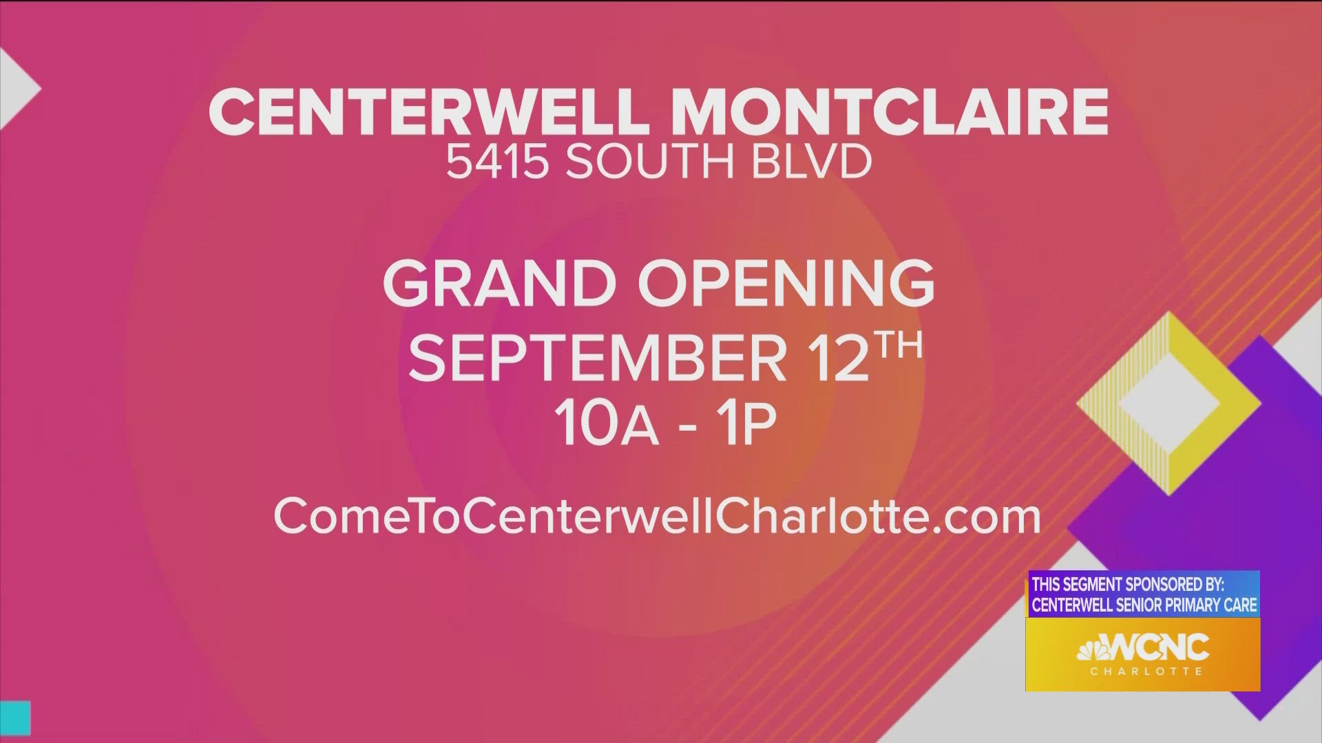 The grand opening is Thursday, September 12th; 10 a.m. to 1 p.m