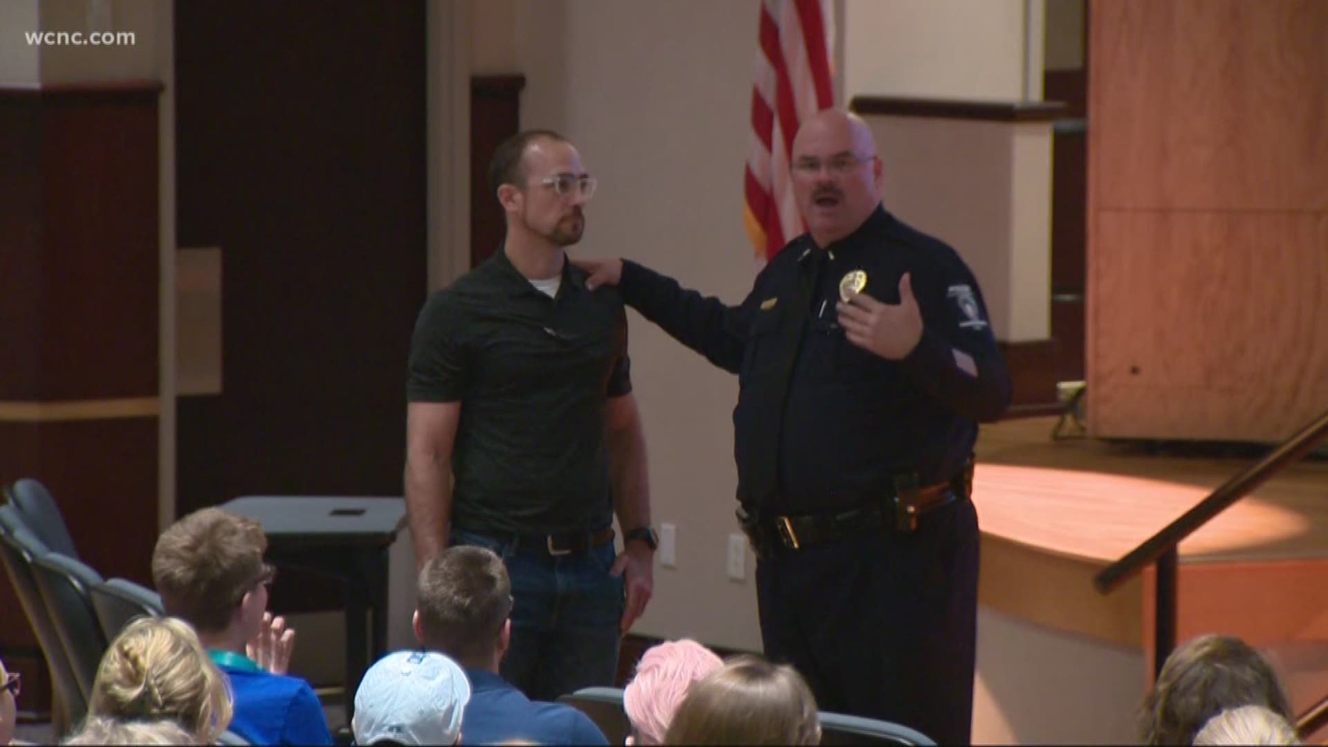 Dozens of people packed a room at the Police & Fire Training Academy in southwest Charlotte, learning a few simple steps to stay alive in a life or death situation.