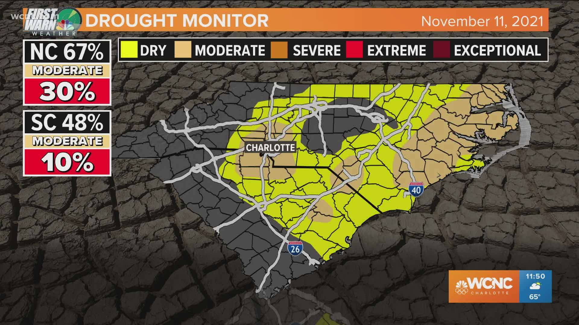 Thursday update to the drought monitor across the area. Currently trending in the wrong direction