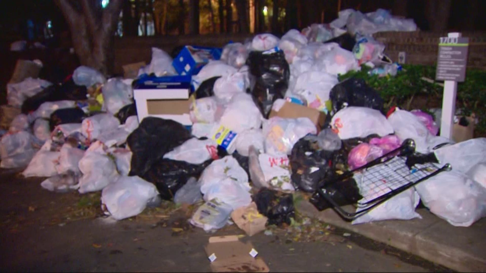 At least a week of trash bags, pizza boxes, and everything in between are piling up and beginning to cause a real stink for the people who live in one Southeast Charlotte neighborhood.