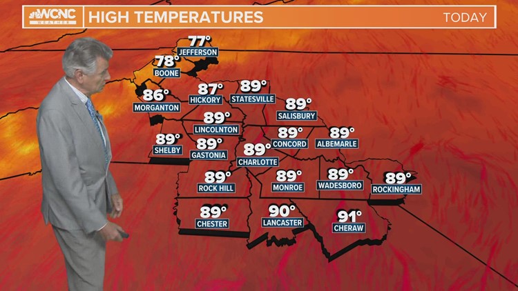 Warm Wednesday across the Carolinas